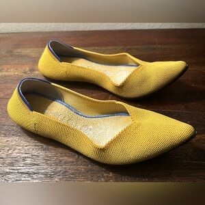 Rothy's Yellow Flats with Blue Trim